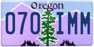 OR license plate 070IMM