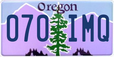 OR license plate 070IMQ