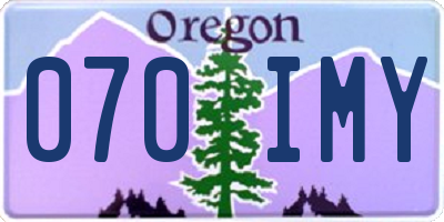 OR license plate 070IMY