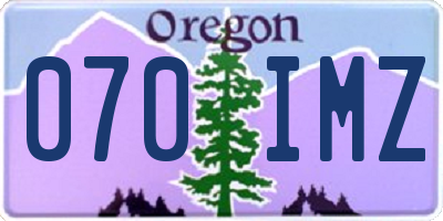 OR license plate 070IMZ