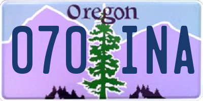 OR license plate 070INA