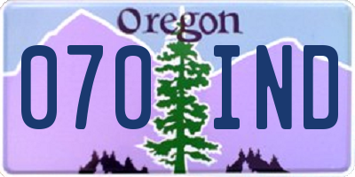 OR license plate 070IND