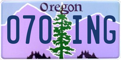 OR license plate 070ING