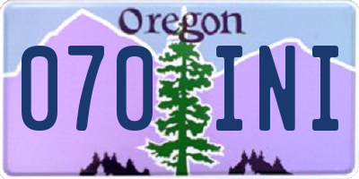 OR license plate 070INI