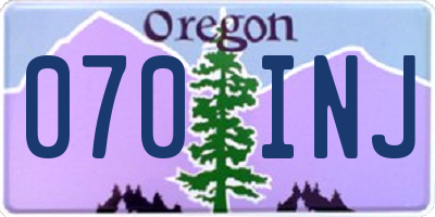OR license plate 070INJ