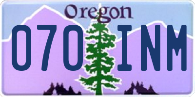 OR license plate 070INM