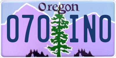 OR license plate 070INO
