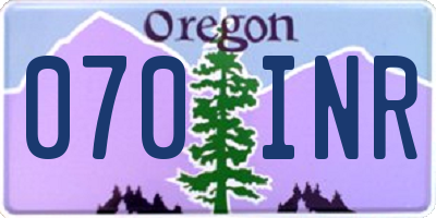 OR license plate 070INR