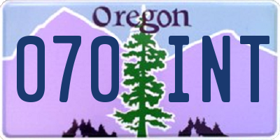 OR license plate 070INT