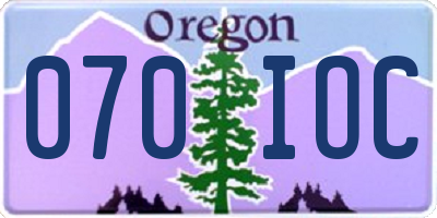 OR license plate 070IOC