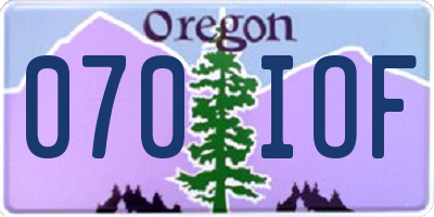 OR license plate 070IOF