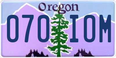 OR license plate 070IOM