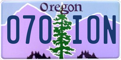 OR license plate 070ION