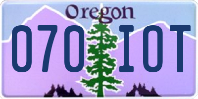 OR license plate 070IOT