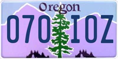 OR license plate 070IOZ