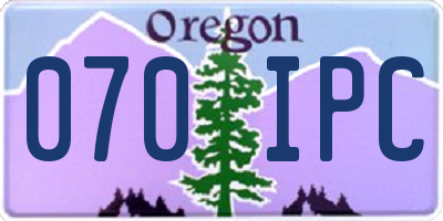 OR license plate 070IPC