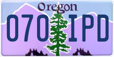 OR license plate 070IPD