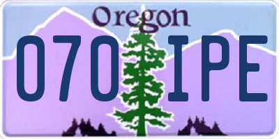 OR license plate 070IPE