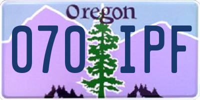 OR license plate 070IPF