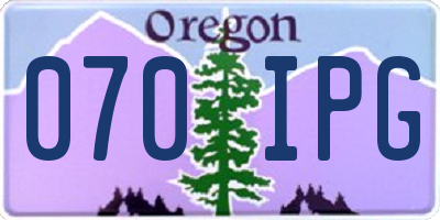 OR license plate 070IPG