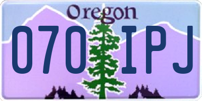 OR license plate 070IPJ