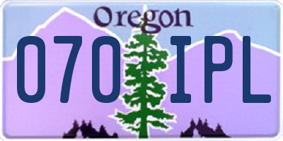 OR license plate 070IPL