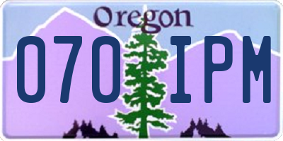 OR license plate 070IPM