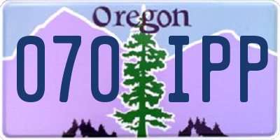 OR license plate 070IPP