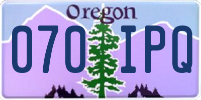 OR license plate 070IPQ