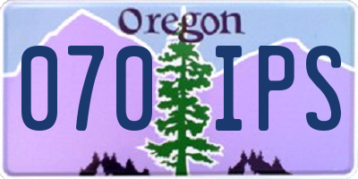 OR license plate 070IPS
