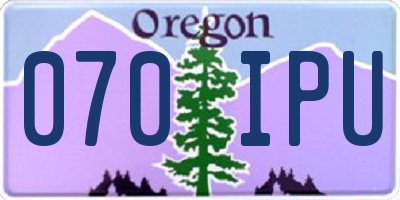OR license plate 070IPU