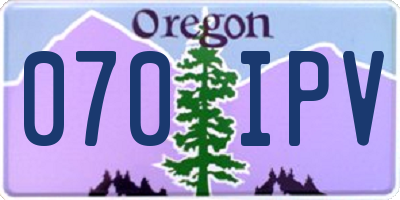 OR license plate 070IPV