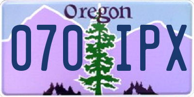 OR license plate 070IPX