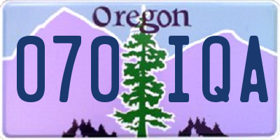 OR license plate 070IQA