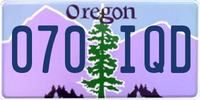 OR license plate 070IQD