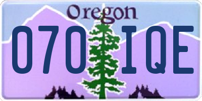 OR license plate 070IQE