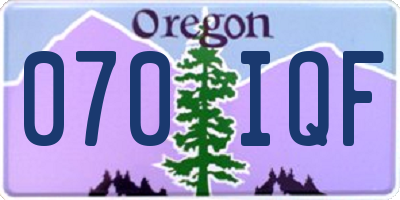 OR license plate 070IQF