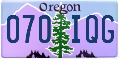 OR license plate 070IQG