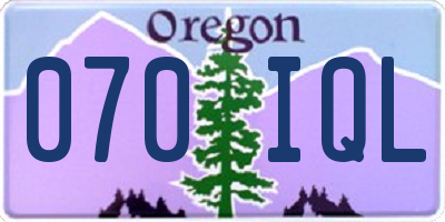 OR license plate 070IQL