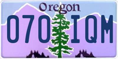 OR license plate 070IQM