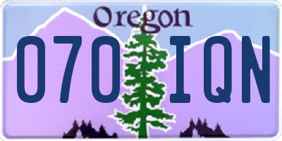 OR license plate 070IQN