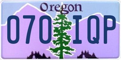 OR license plate 070IQP