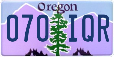 OR license plate 070IQR