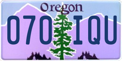 OR license plate 070IQU