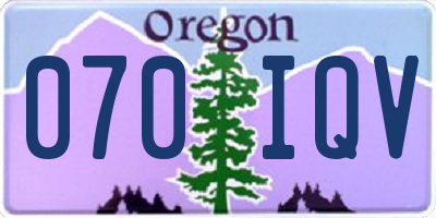 OR license plate 070IQV