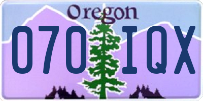 OR license plate 070IQX