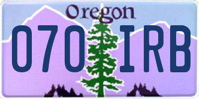 OR license plate 070IRB
