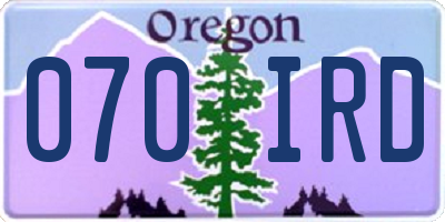 OR license plate 070IRD
