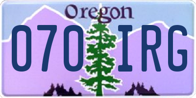 OR license plate 070IRG