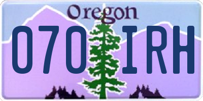 OR license plate 070IRH